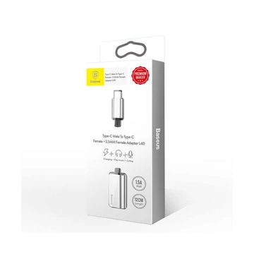 Baseus L40 Audio Adapter Type-C - 3,5Mm Jack+Type-C Ezüst