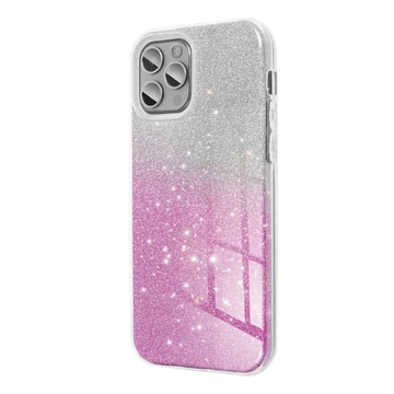 Apple iPhone 16e Shining Ezüst-Pink Csillámos Tok