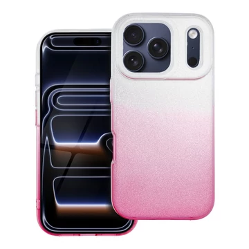 Apple iPhone 17 Pro Max Shining Ezüst-Pink Csillámos Tok