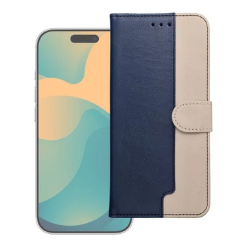 Split Book Oldalra Nyíló Könyvtok Xiaomi Redmi A7 Pro – Sötétkék / krém