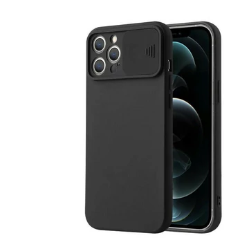 Apple Iphone 13 Pro Soft Slide Camera Szilikon Tok Fekete
