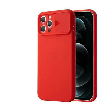 Apple Iphone 13 Pro Soft Slide Camera Szilikon Tok Piros