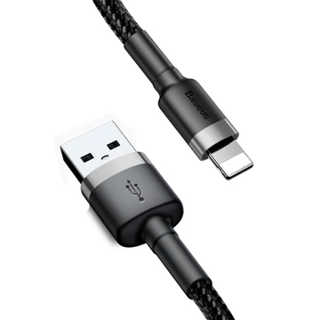 Baseus Cafule töltőkábel USB-A ➝ Lightning, 1.5A, QC 3.0, 2 m – Fekete