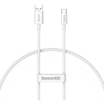 Baseus Superior Series USB-A – USB-C kábel, 100W, 5A, 0,25 m – Fehér
