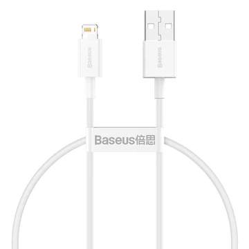 Baseus Superior Series USB-A – Lightning kábel, 0,25 m, 2,4A – Fehér
