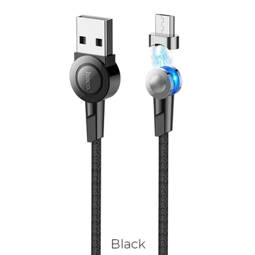 HOCO S8 mágneses adatkábel USB-A – Micro USB – 1,2 m – Fekete