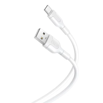 XO NB212 adat- és töltőkábel, USB – USB-C, 2.1A, 1 m – Fehér
