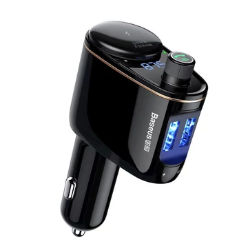 Baseus Locomotive S-06 Bluetooth FM Transmitter, Autós Töltő, 2xUSB – Fekete