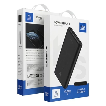 Blue Star W1061 Powerbank 10 000 mAh – Fekete
