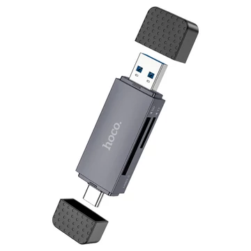 Hoco 2-in-1 kártyaolvasó USB-A 3.0 / USB-C 3.0 – Szürke