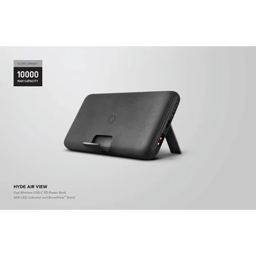 Uniq Hyde Air View Power Bank Wireless Töltéssel 10000 mAh 18W Szürke