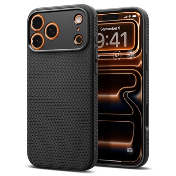 Spigen Liquid Air tok - Apple iPhone 17 Pro - Fekete