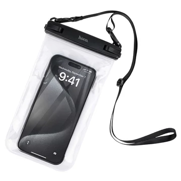 HOCO HX52 vízálló tok mobiltelefonhoz, IP68, 222 × 125 × 21 mm – Átlátszó