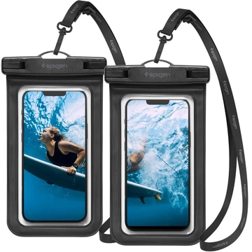 Spigen Aqua Shield A601 vízálló telefontok IPX8 – Fekete (2 db-os szett)