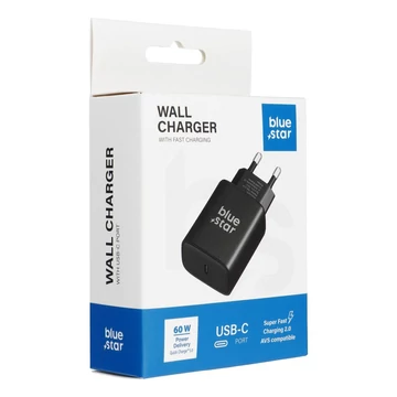 Blue Star TFB-AVS-60W USB-C hálózati gyorstöltő – Fekete