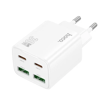 Hoco N56 hálózati töltő 2×USB-C + 2×USB-A PD/QC3.0 30W – Fehér