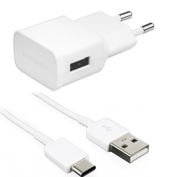 Samsung EP-TA50EWE + EP-DN930CWE Hálózati Gyorstöltő+Type-C Kábel 5V/1,55A/7,8W Fehér