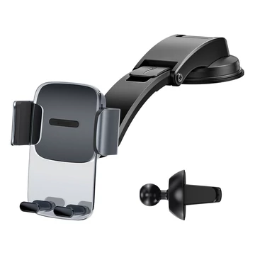 Baseus Easy Control Clamp 2in1 autós tartó műszerfalra és szellőzőrácsra – Fekete