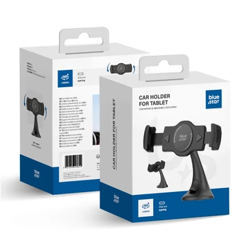 Blue Star Wide autós tablet és telefon tartó 4–13″ szélvédőre / műszerfalra – Fekete