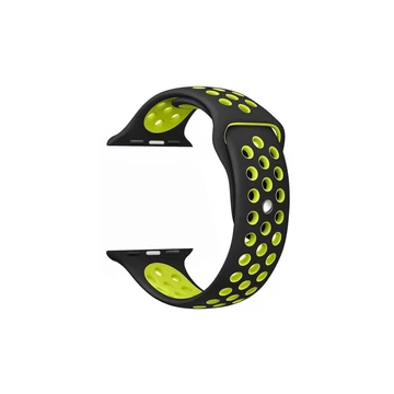Apple Watch 44/45/46/49 mm Lélegző Sport Szíj Fekete-Zöld
