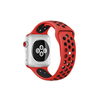 Apple Watch 38/40/41/42 mm Lélegző Sport Szíj Piros-Fekete