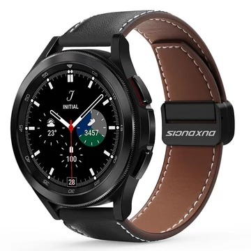 Dux Ducis YA Genuine Leather 22 mm Bőrszíj Fekete (Samsung Galaxy Watch/Huawei Watch/Honor Watch/Xiaomi Watch)