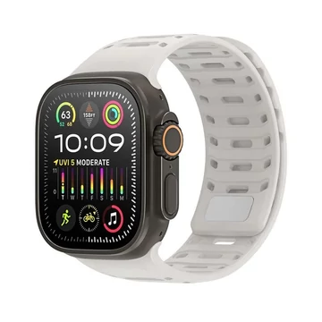 Dux Ducis CS mágneses szilikon szíj Apple Watch 44/45/46/49 mm – Szürke