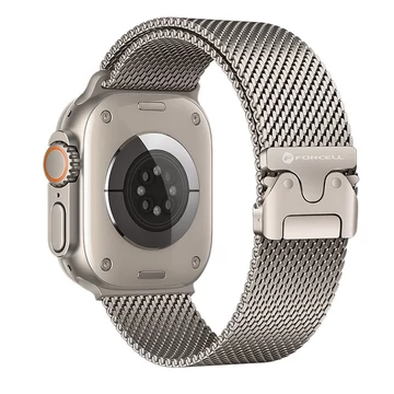 Forcell F-Design FA11 rozsdamentes acél szíj Apple Watch 44 / 45 / 46 / 49 mm – Ezüst
