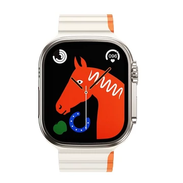 Hoco AS102 mágneses szilikon szíj Apple Watch 44/45/46/49 mm – Csillagfény/Narancs