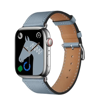 Hoco WA17 elegáns bőr szíj Apple Watch 38/40/41/42 mm – Kék