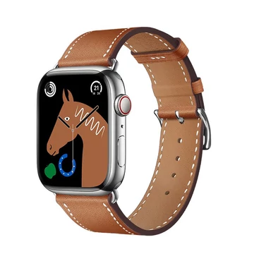 Hoco WA17 elegáns bőr szíj Apple Watch 38/40/41/42 mm – Barna