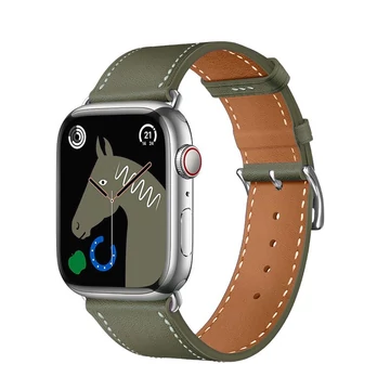 Hoco WA17 elegáns bőr szíj Apple Watch 44/45/46/49 mm – Szürke