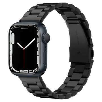 Spigen Modern Fit fém szíj Apple Watch 44/45/46/49 mm – fekete