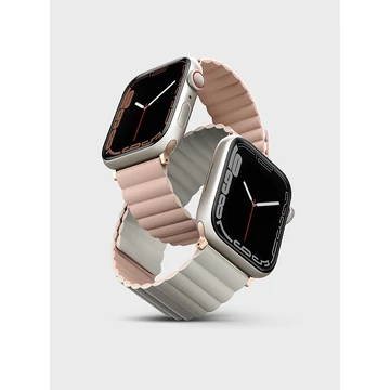 Uniq Revix mágneses szíj Apple Watch 44/45/46/49 mm – Rózsaszín/Bézs