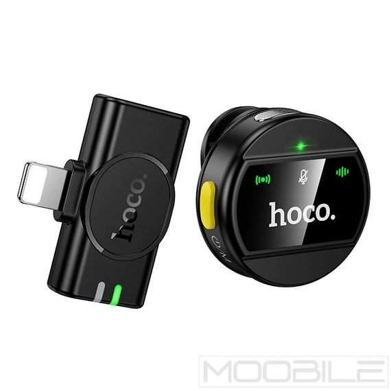 Hoco L21 vezeték nélküli mikrofon Lightning vevővel – Fekete