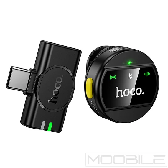 Hoco L21 vezeték nélküli mikrofon Type-C vevővel – Fekete