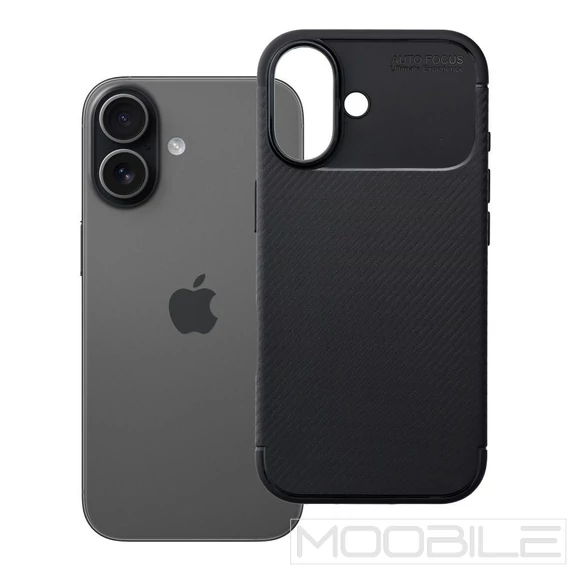 Apple iPhone 17 Carbon Premium Szilikontok – Fekete