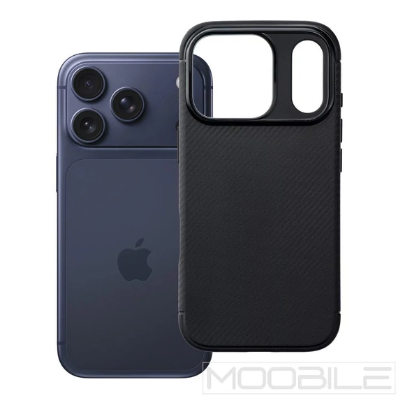 Apple iPhone 17 Pro Carbon Premium Szilikontok – Fekete