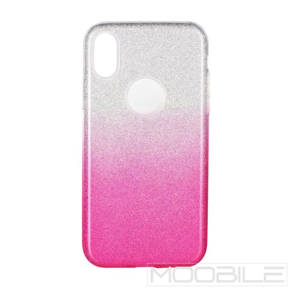 HUAWEI P SMART Z CSILLÁMOS SZILIKON TOK PINK-EZÜST