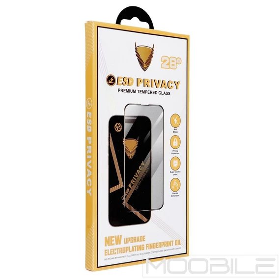 OG 6D Premium Privacy Kijelzővédő Üvegfólia Samsung Galaxy A37 5G Fekete