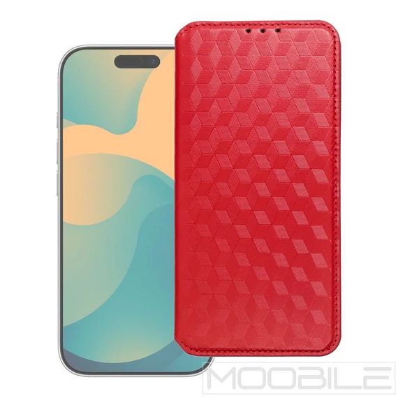 Cubic Book Oldalra Nyíló Könyvtok Xiaomi Redmi A7 Pro – Piros