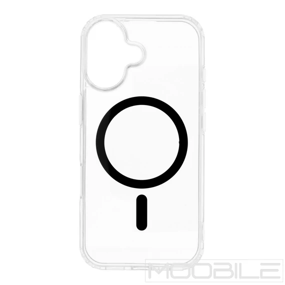 Drop Glue Colorful Ring Mag Cover tok MagSafe kompatibilis iPhone 17 – Fekete