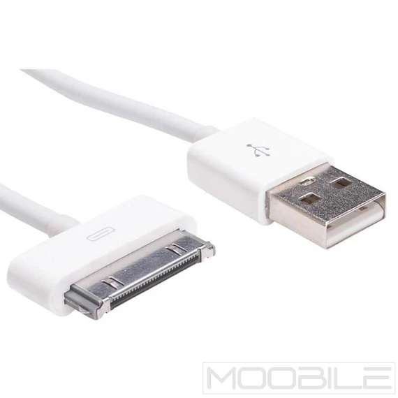 Akyga AK-USB-08 USB-A – Apple 30-pin kábel 1 m – Fehér