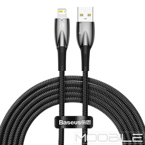 Baseus Glimmer USB-A – Lightning kábel 2 m, 2.4A – Fekete