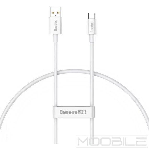 Baseus Superior Series USB-A – USB-C kábel, 100W, 5A, 0,25 m – Fehér