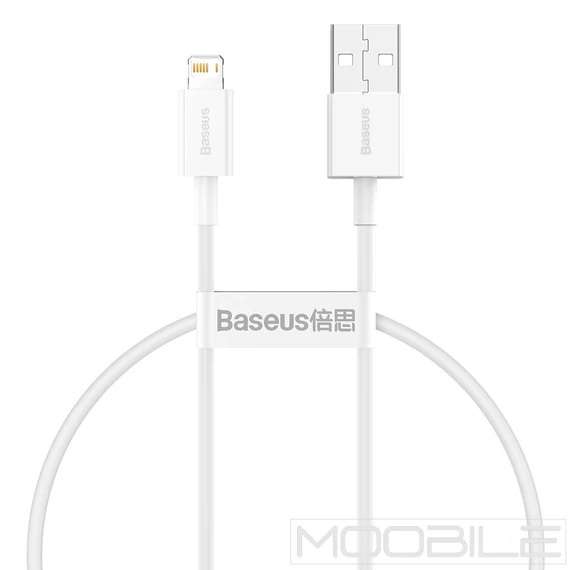 Baseus Superior Series USB-A – Lightning kábel, 0,25 m, 2,4A – Fehér