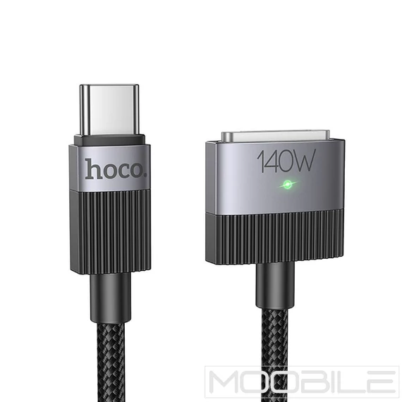 HOCO U141 USB-C – MagSafe 3 mágneses kábel 140W, 1.8 m – Fekete