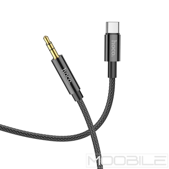 Hoco UPA19 AUX kábel Jack 3,5 mm – Type-C, 1 m – Fekete
