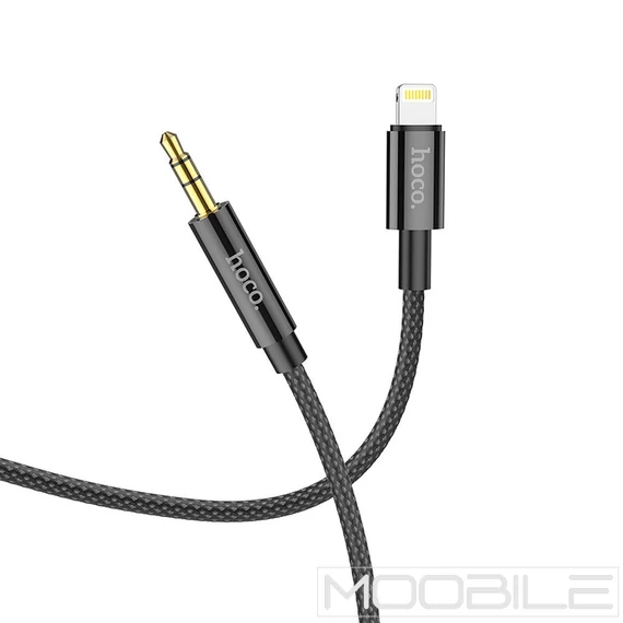 Hoco UPA19 AUX kábel Jack 3,5 mm – Lightning, 1 m – Fekete