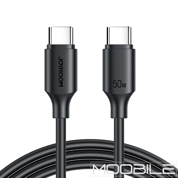 Joyroom Long-Lasting Series A9 USB-C – USB-C kábel, PD/QC, 60W, 3A, 1m – Fekete